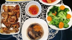 mon ngon de lam hau nuong mo hanh va canh ngao rau cai