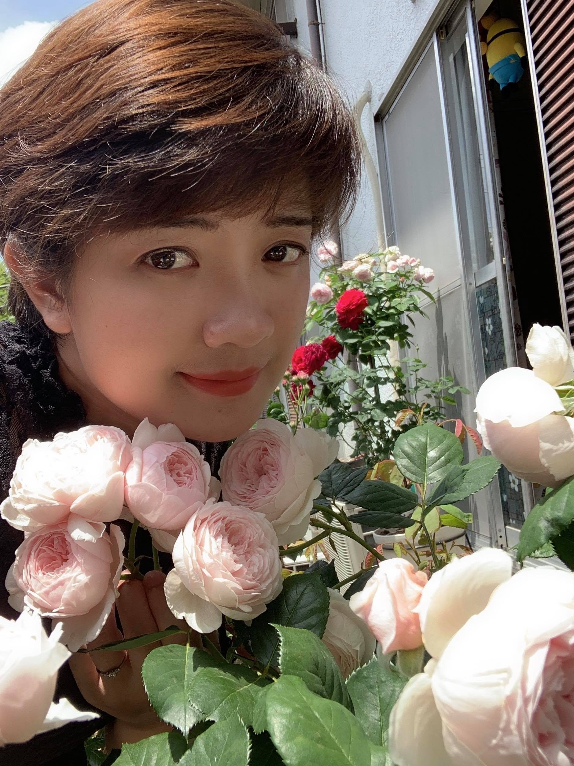 hoa hong ngat huong trong khu vuon 20m2 cua co gai viet song tai nhat ban