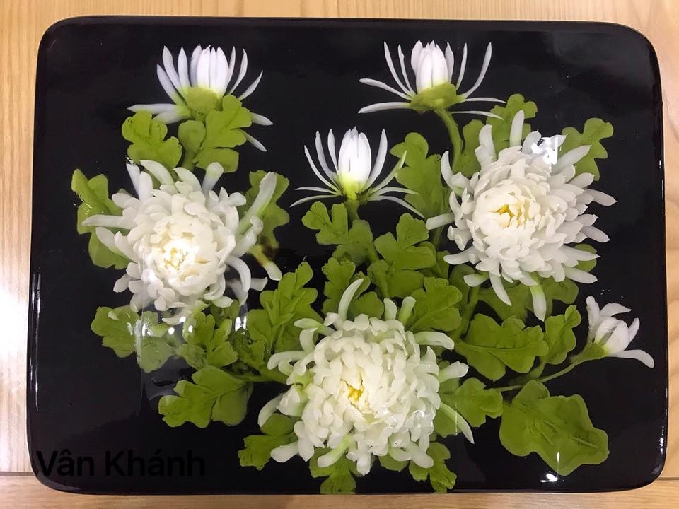 “Vườn hoa đặc biệt” của người phụ nữ mê vẽ tranh 3D trên thạch rau câu vuon hoa dac biet cua nguoi phu nu me ve tranh 3d tren thach rau cau