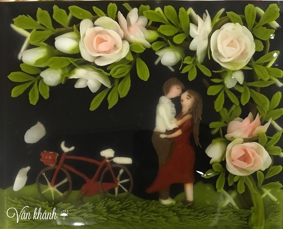 “Vườn hoa đặc biệt” của người phụ nữ mê vẽ tranh 3D trên thạch rau câu vuon hoa dac biet cua nguoi phu nu me ve tranh 3d tren thach rau cau