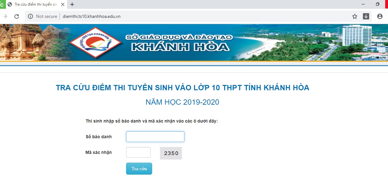 Tra cứu điểm thi lớp 10 Khánh Hòa năm 2019 tra cuu diem thi lop 10 khanh hoa nam 2019