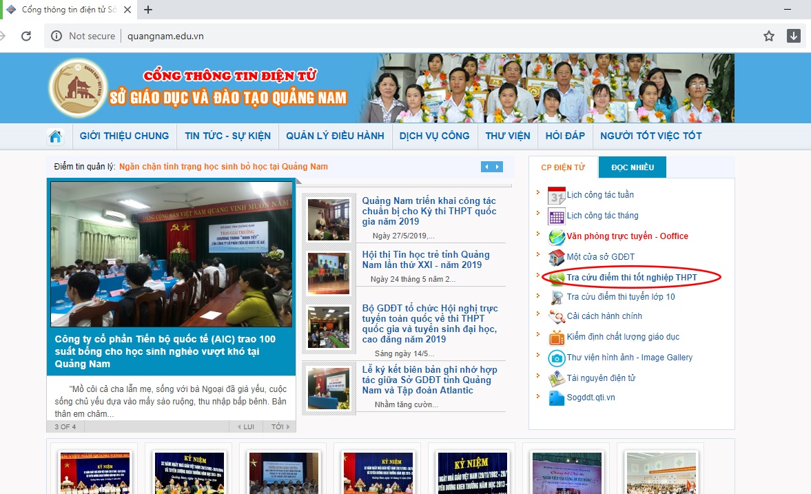 Tra cứu điểm thi THPT quốc gia 2019 ở Quảng Nam tra cuu diem thi thpt quoc gia 2019 o quang nam