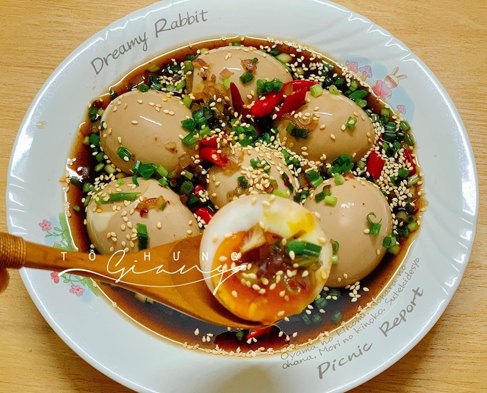 cach lam trung ga ngam xi dau la mieng thom ngon