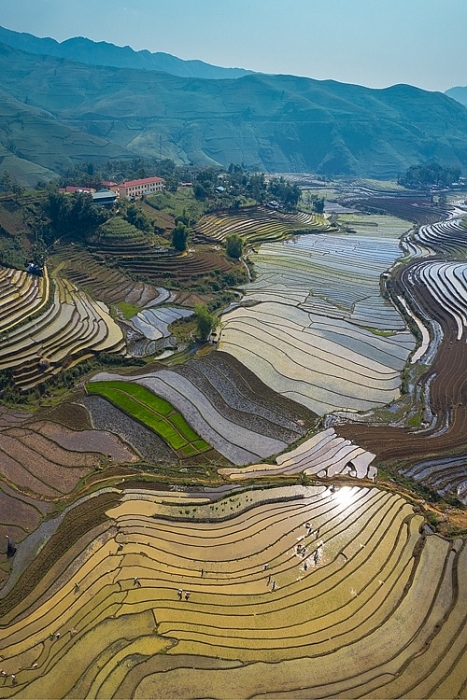 Mùa nước đổ đẹp như tranh ở Lào Cai mua nuoc do dep nhu tranh o lao cai