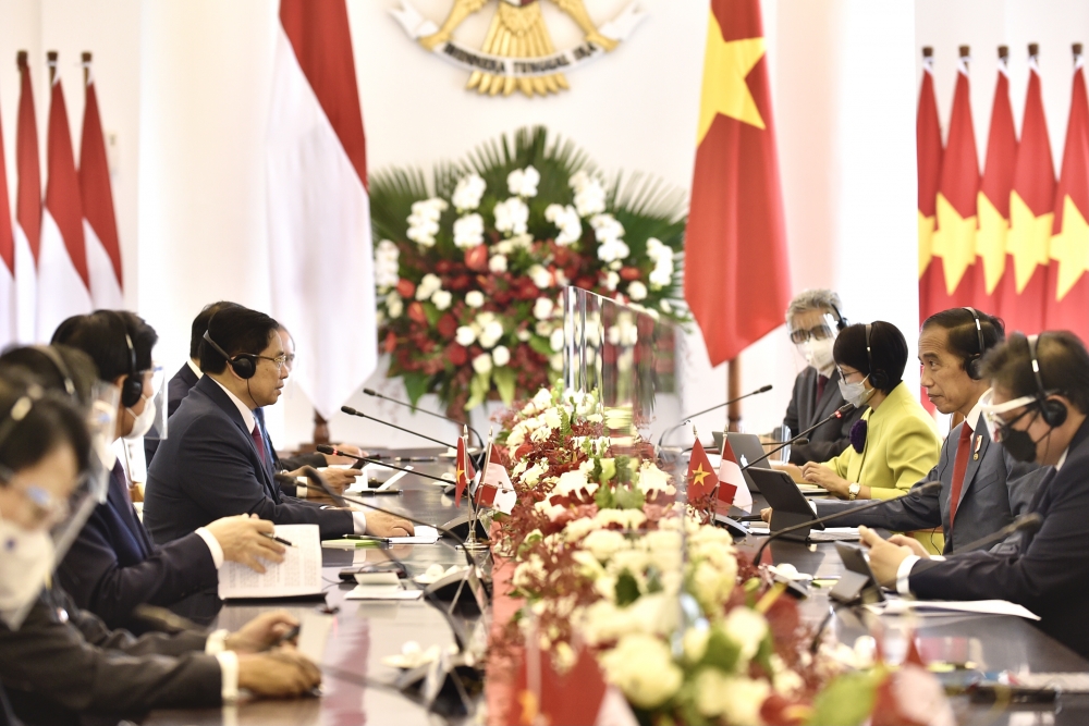 Thủ tướng Phạm Minh Chính hội đàm với Tổng thống Indonesia, định hướng quan hệ Đối tác Chiến lược giữa hai nước Thủ tướng Phạm Minh Chính hội đàm với Tổng thống Indonesia, định hướng quan hệ Đối tác Chiến lược giữa hai nước