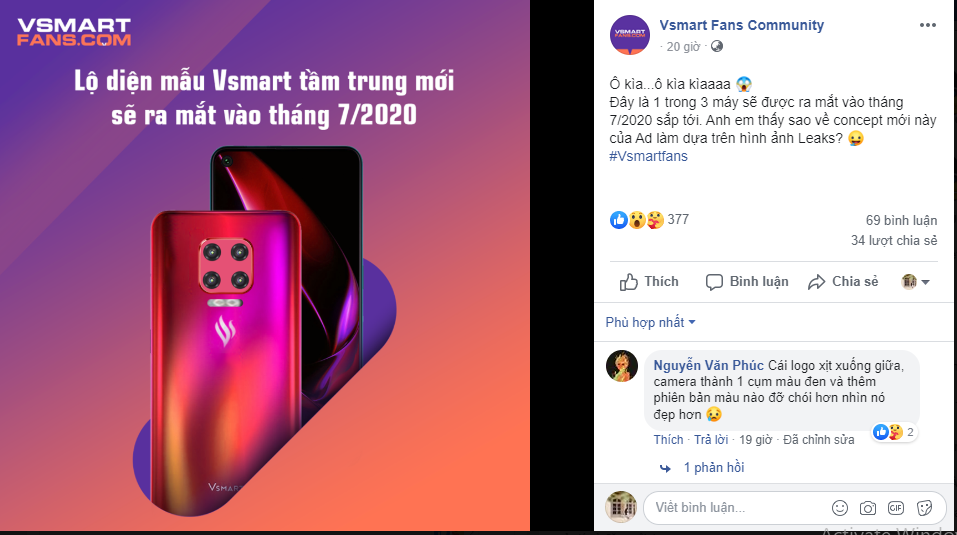 Vsmart sẽ ra mắt smartphone tầm trung trong tháng 7? vsmart se ra mat smartphone tam trung trong thang 7