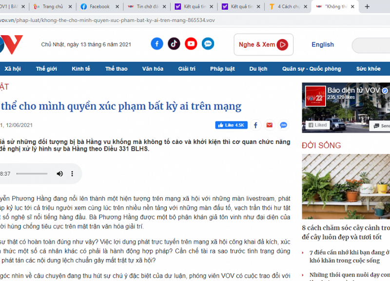 Vụ tấn công mạng báo điện tử VOV không liên quan bà Nguyễn Phương Hằng Vụ tấn công báo điện tử VOV không liên quan bà Nguyễn Phương Hằng