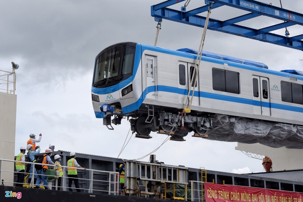 Đoàn tàu metro số 1 đã về tới TP HCM Đoàn tàu metro số 1 đã về tới TP HCM