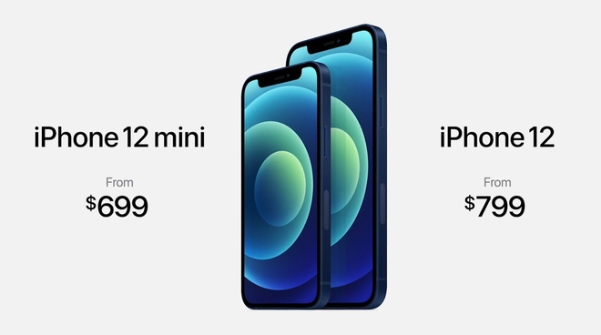 iPhone 12 mini có màn hình 5,4 inch, giá 699 USD iPhone 12 mini có màn hình 5,4 inch, giá 699 USD