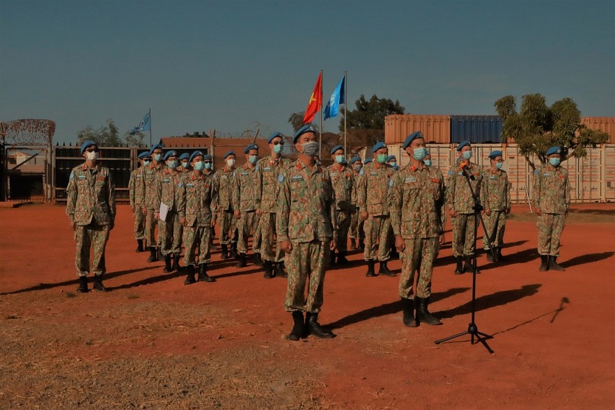 Vietnam's National Flag Flutters in South Sudan in New Year 2022 Vietnam's National Flag Flutters in South Sudan for 2022