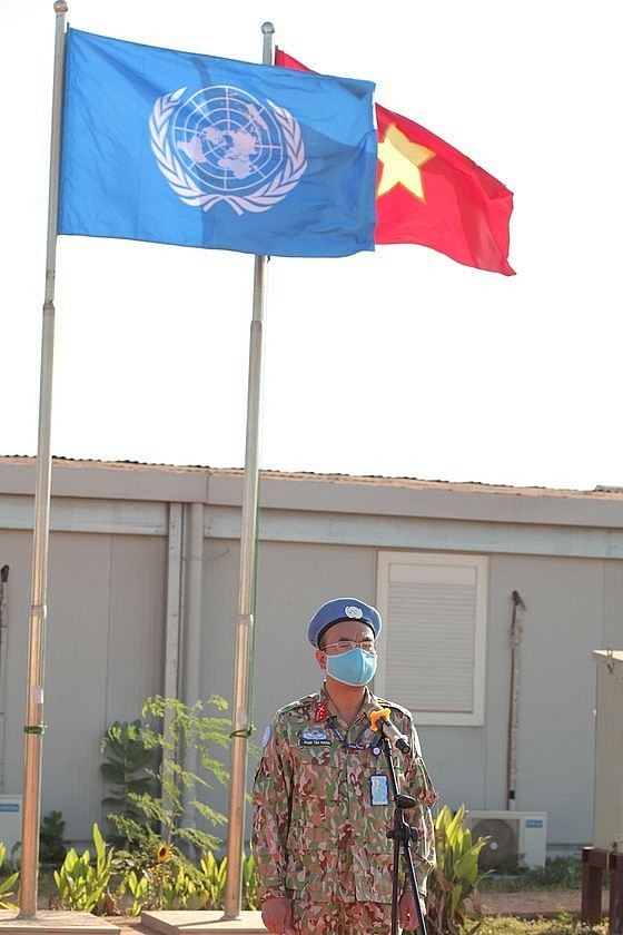 Vietnam's National Flag Flutters in South Sudan in New Year 2022 Vietnam's National Flag Flutters in South Sudan for 2022