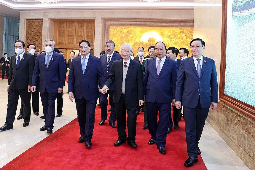Leaders of the Party and State attended the Government conference with localities on the morning of November 5. Photo: VGP Leaders of the Party and State attended the Government conference with localities on the morning of November 5. Photo: VGP
