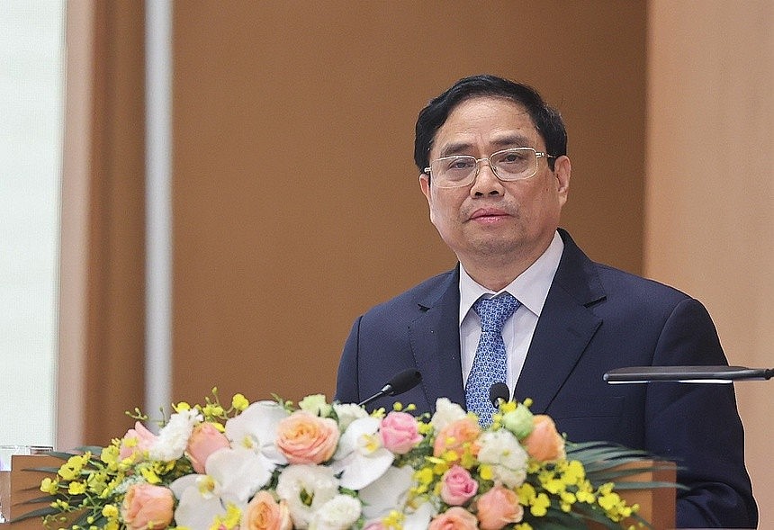 Prime Minister Pham Minh Chinh speaks at the conference. Photo: VGP Prime Minister Pham Minh Chinh speaks at the conference. Photo: VGP