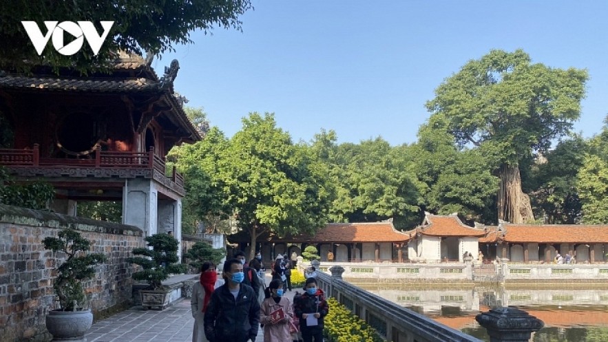Temple of Literature, the first university in Vietnam, is expected to reopen to visitors as of February 15. Photo: VOV Temple of Literature, the first university in Vietnam, is expected to reopen to visitors as of February 15. Photo: VOV