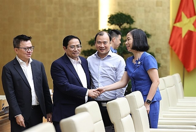 Prime Minister Pham Minh Chinh meets with leaders of press agencies. Photo: VNS Prime Minister Pham Minh Chinh meets with leaders of press agencies. Photo: VNS