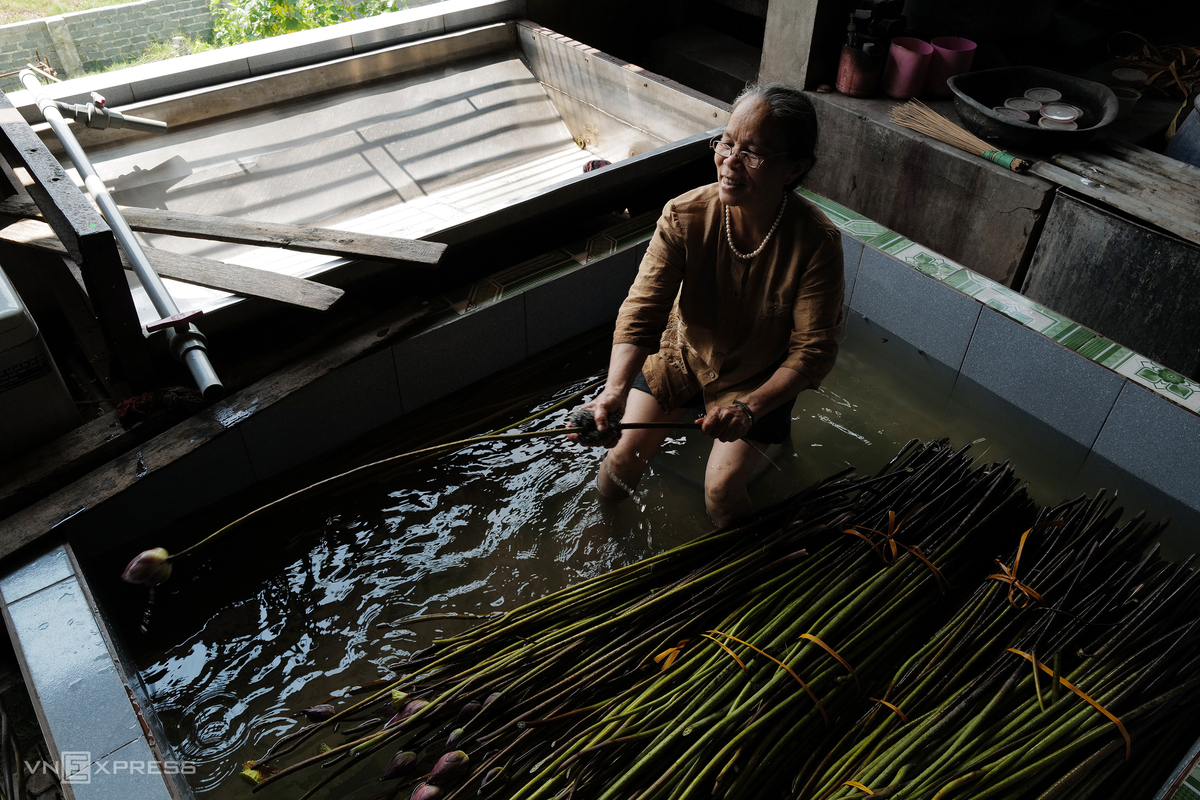 Vietnam's First Artisan to Weave Lotus Silk Vietnamese Artisan Weaves New Lotus Silk