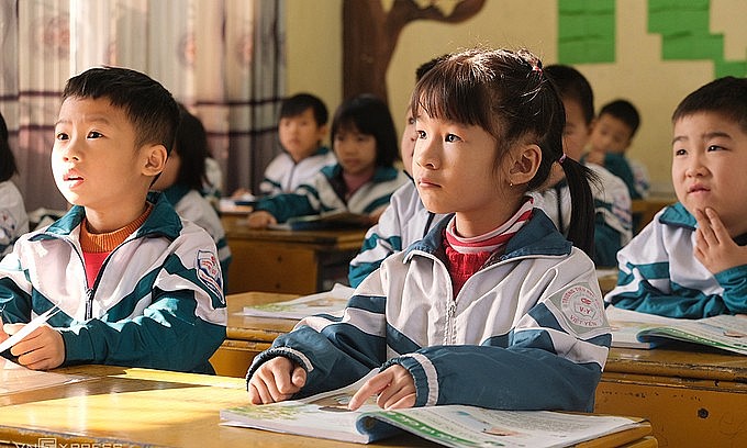 Children study in a classroom in Bac Giang, northern Vietnam, January 19, 2021. Photo: VnExpress Children study in a classroom in Bac Giang, northern Vietnam, January 19, 2021. Photo: VnExpress