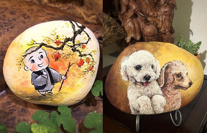 Creative Art of Painting on Cobblestone Cobblestone Creative Art