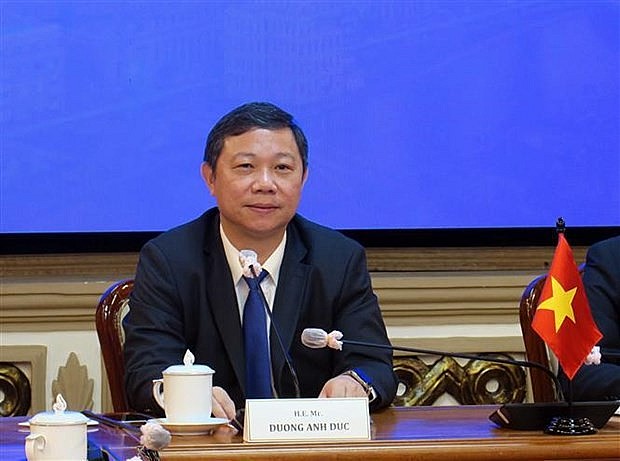 Vice Chairman of HCM City People’s Committee Duong Anh Duc at the meeting. Photo: VNA Vice Chairman of HCM City People’s Committee Duong Anh Duc at the meeting. Photo: VNA