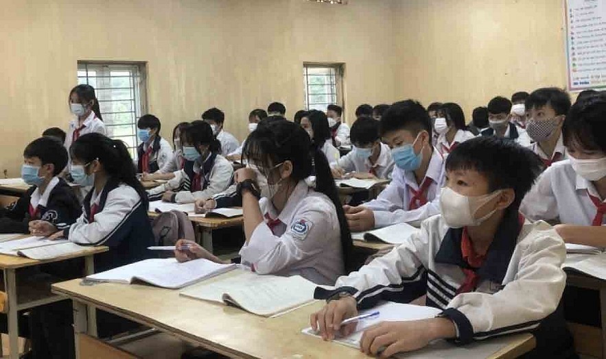 Ba Vi is the only district of Hanoi that has allowed students to return to school since November 8. Photo: VOV Ba Vi is the only district of Hanoi that has allowed students to return to school since November 8. Photo: VOV