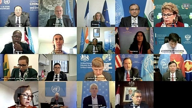 Vietnam and representatives from member countries of the United Nations Security Council attend a discussion on Yemen in May 2021. Photo: VNA Vietnam and representatives from member countries of the United Nations Security Council attend a discussion on Yemen in May 2021. Photo: VNA