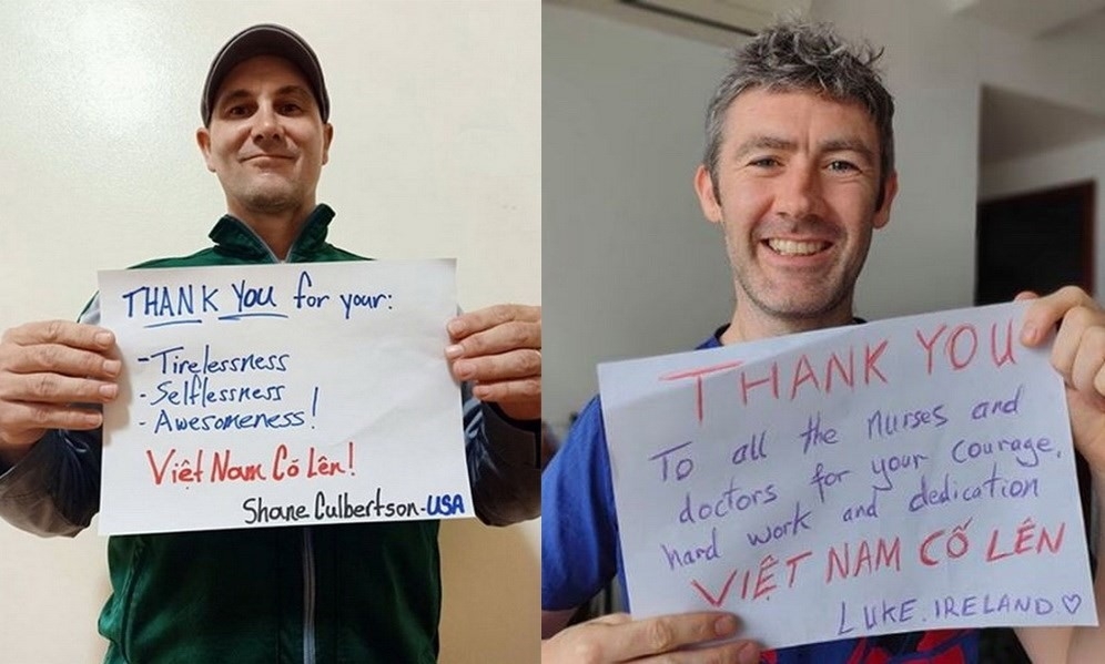 Foreigners send thanks to Vietnam COVID-19 front line via touching photos foreigners send thanks to vietnam covid 19 front line via touching photos