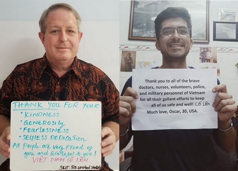 Foreigners send thanks to Vietnam COVID-19 front line via touching photos foreigners send thanks to vietnam covid 19 front line via touching photos