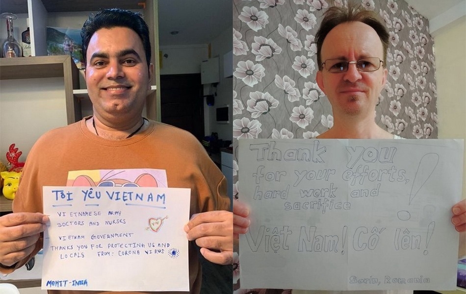 Foreigners send thanks to Vietnam COVID-19 front line via touching photos foreigners send thanks to vietnam covid 19 front line via touching photos