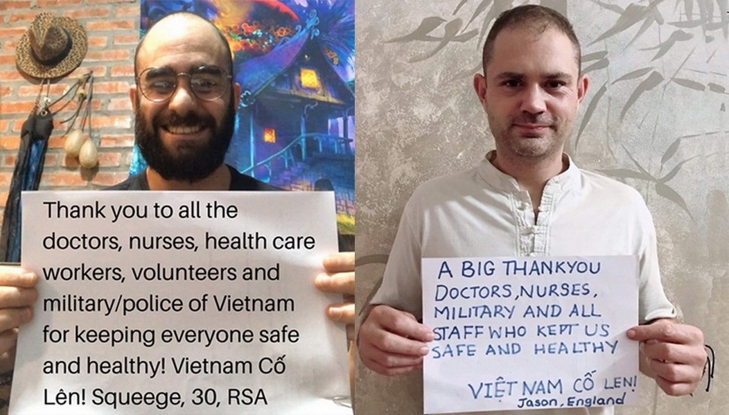 Foreigners send thanks to Vietnam COVID-19 front line via touching photos foreigners send thanks to vietnam covid 19 front line via touching photos