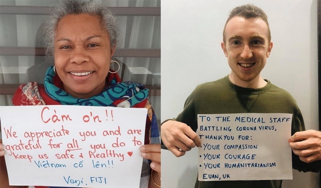 Foreigners send thanks to Vietnam COVID-19 front line via touching photos foreigners send thanks to vietnam covid 19 front line via touching photos