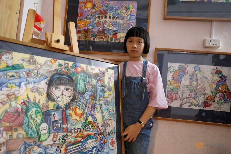 Vietnamese 10-year-old painter creates art from coronavirus chaos vietnamese 10 year old painter creates art from coronavirus chaos