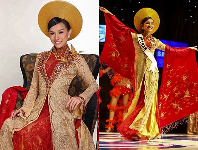 Loạt trang phục dân tộc của người đẹp Việt trong các cuộc thi nhan sắc thế giới nhin lai loat trang phuc dan toc cua nguoi dep viet trong cac cuoc thi nhan sac the gioi