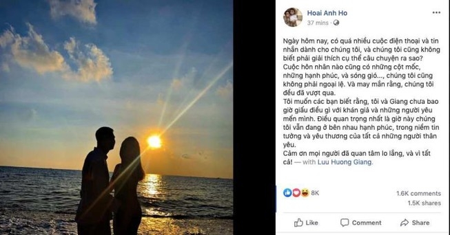 Tin giải trí sao Việt hôm nay (8/10): Hồ Hoài Anh ly hôn Lưu Hương Giang, đâu là sự thật? tin giai tri sao viet hom nay 810 ho hoai anh ly hon luu huong giang dau la su that