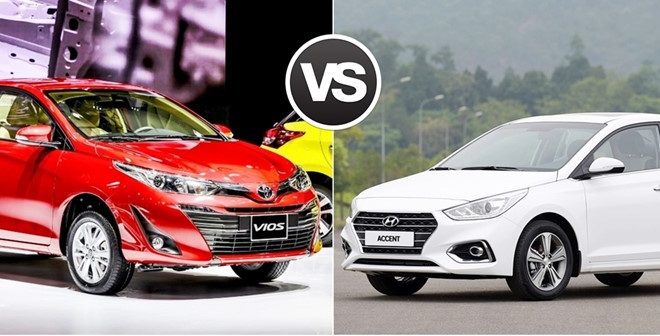 toyota vios dau hyundai accent ke tam lang nguoi nua can
