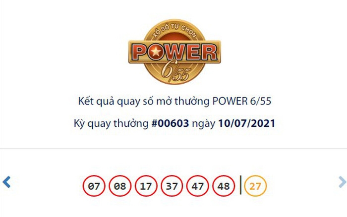 Kết quả Vietlott Power 6/55 ngày 13/7: Tìm chủ nhân cho giải thưởng 32 tỉ Kết quả Vietlott Power 6/55 ngày 13/7: Tìm chủ nhân cho giải thưởng 32 tỉ