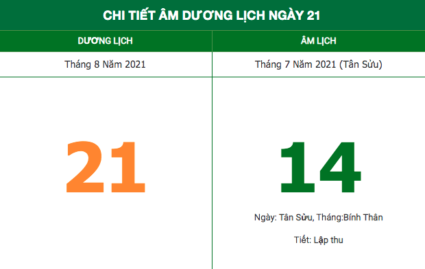 Lịch âm hôm nay (21/8/2021): Những điều kiêng kỵ trong ngày 14 tháng cô hồn Lịch âm hôm nay (21/8/2021): Những điều kiêng kỵ trong ngày 14 tháng cô hồn