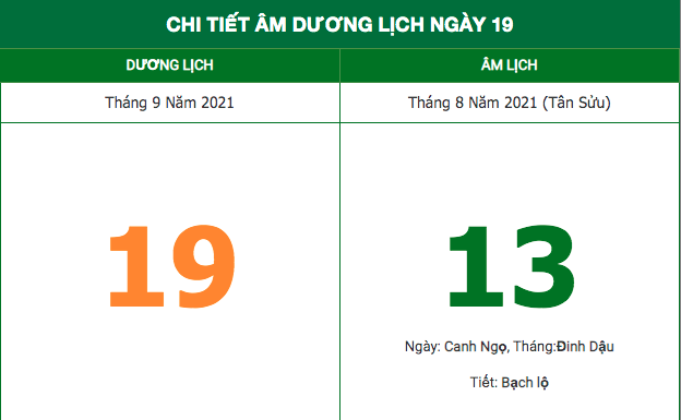 Lịch âm hôm nay (19/9/2021): Những việc không nên làm trong ngày Lịch âm hôm nay (19/9/2021): Những việc không nên làm trong ngày