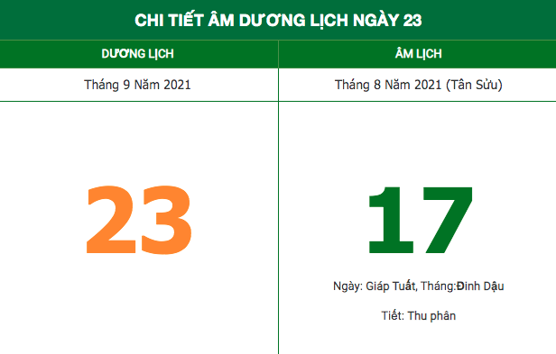 Lịch âm hôm nay (23/9/2021): Những việc không nên làm trong ngày Thiên đạo Lịch âm hôm nay (23/9/2021): Những việc không nên làm trong ngày Thiên đạo