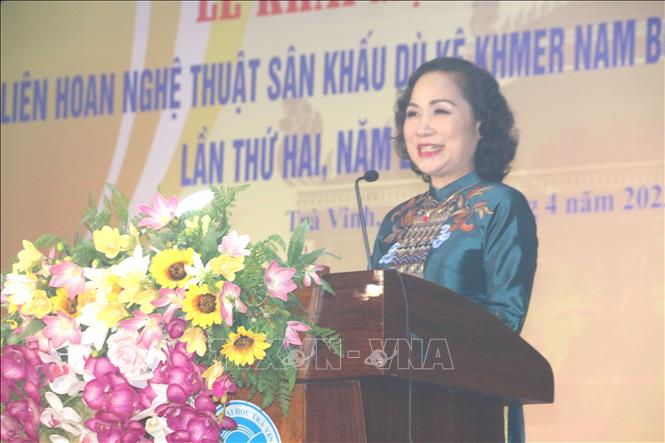 Hơn 500 diễn viên tham gia Liên hoan Nghệ thuật Sân khấu Dù kê Khmer Nam Bộ lần thứ II Chú thích ảnh