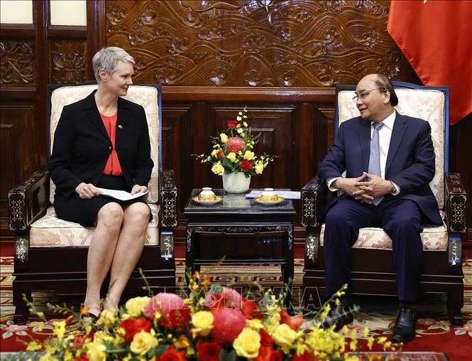 Chủ tịch nước tiếp các Đại sứ Anh, Na Uy, Đan Mạch và Séc trình Quốc thư Chú thích ảnh