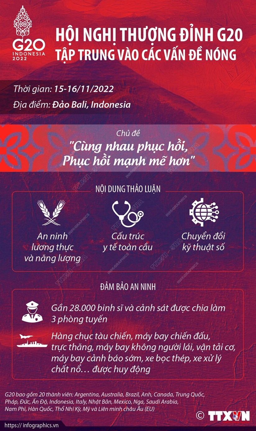 [Infographics] Hoi nghi thuong dinh G20 tap trung vao cac van de nong hinh anh 1