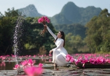 ថតរូប​ផ្កាព្រលឹត​រីកស្គុះស្គាយ​នៅ​អូរទឹកជ្រោះ​ដ៏​ស្រស់​ស្អាត​នៅ​ជាយក្រុង​ហាណូយ