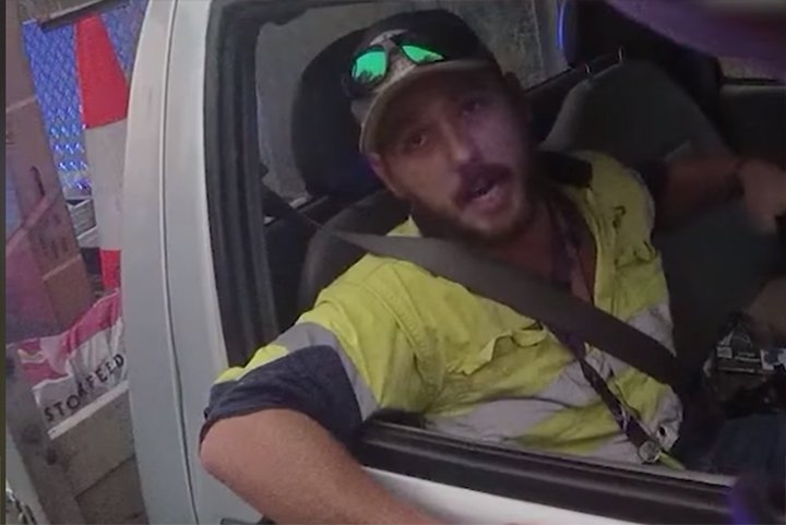 ‘Jimmy,’ 27, tells police about his fight with a brown snake in Queensland, Australia, in this image from bodycam footage. Queensland Police Service/Facebook 1355 jimmyyyy