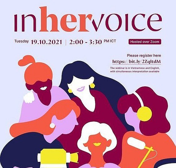 Promotional poster for In Her Voice, UNESCO's webinar for female Vietnamese filmmakers. Photo: UNESCO Promotional poster for In Her Voice, UNESCO's webinar for female Vietnamese filmmakers. Photo: UNESCO