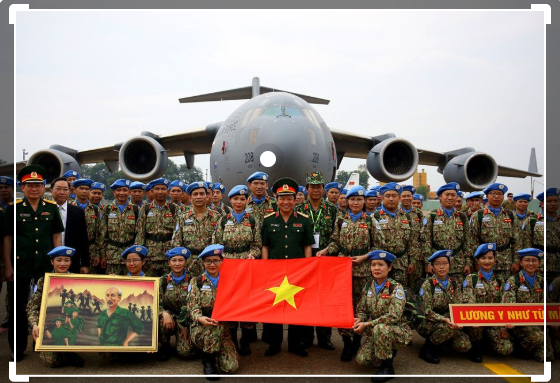 Vietnamese peacekeepers maintain peace to the world to defend the country