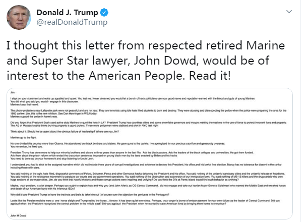 Media storm triggered with Trump's letter calling peaceful protesters 'terrorists' opinion about trumps letter calling peaceful protesters terrorists