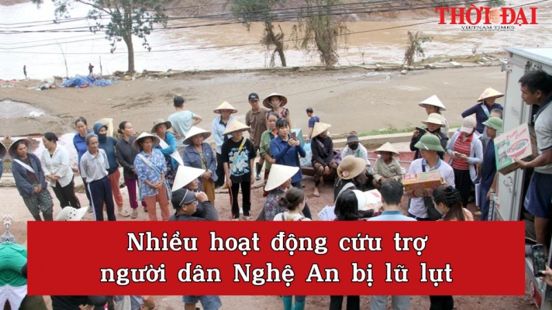 Nhiều hoạt động cứu trợ người dân Nghệ An bị lũ lụt
