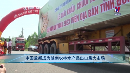 中国重新成为越南农林水产品出口最大市场